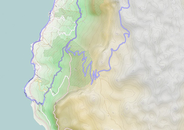 map around of makarska - south part